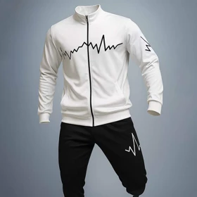 ست سویشرت شلوار مردانه سفید مدل EKO