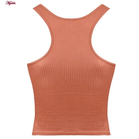 کراپ تاپ کبریتی پددار زنانه آجری کد 4637