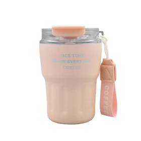 تراول ماگ دو حالته مدل Coffee First ظرفیت 0.28 لیتر (صورتی روشن)