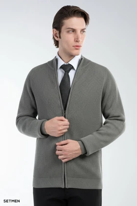 بافت مردانه آستین رگلان تمام زیپ