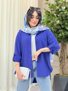 مانتو کتان بغل سه دکمه