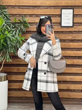 پالتو چهارخونه چهار دکمه