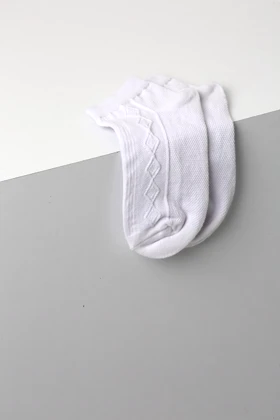 جوراب مچی طرح برجسته لوزی زنانه