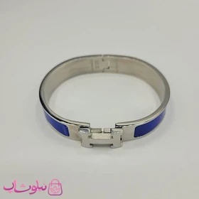 دستبند زنانه هرمس آبی نقره ای استیل قفل اورجینال کد 680
