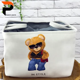 سبد لباس برزنتی مستطیل چاپدار خرسی WS