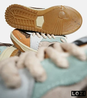 کفش کتانی مردانه و زنانه قهوه ای کرم NIKE jordan Vodoo مدل 6770