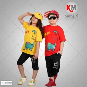 تیشرت شلوارک اسپرت طرح دایناسور