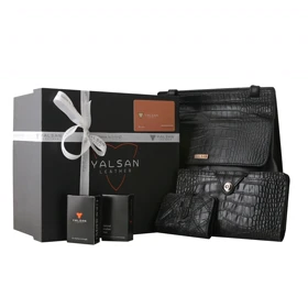 ست هدیه زنانه چرم یلسان مدل ساینا کد RDS-CHN-056-GC