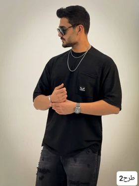 تیشرت مردانه مشکی مراکشی بیسیک_کد4352