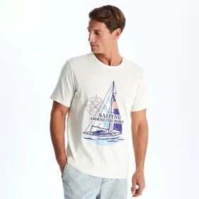 تیشرت آستین کوتاه مردانه ال سی وایکیکی مدل SAILING