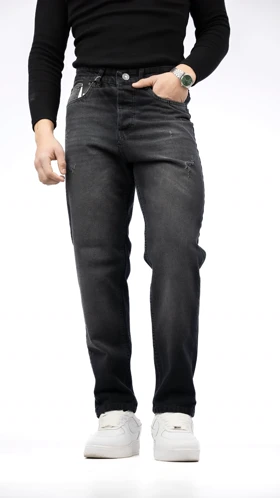 شلوار مام فیت زغالی سیر با کیفیت عالی فوق‌العاده شیک و خفن کد 952