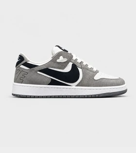 کتانی نایک Air Jordan 1 سفید طوسی مشکی مدل 9697 استایل خیابانی