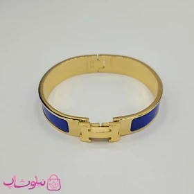 دستبند زنانه هرمس آبی طلایی استیل قفل اورجینال کد 680
