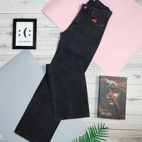 شلوار جین نیم بگ جلو چاک‌دار کد 10113