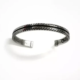 دستبند بنگل مردانه طرح پاور، استیل ضد زنگ شیک