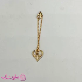 آویز ساعت زنانه ysx طرح گل رز داخل قلب کد 899