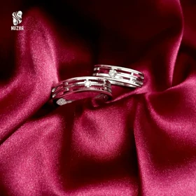 حلقه ست نقره زنانه ومردانه کدhsn1046