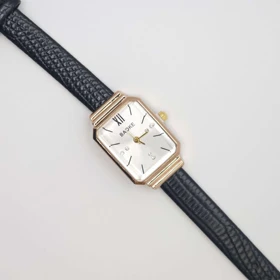 ساعت مچی زنانه باوک BAOKE بند چرمی ، اسپرت و روزمره با جعبه کادویی (تمام مشکی ، با صفحه سفید)