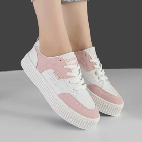 کفش و کتانی اسپرت زنانه و دخترانه مدل فشیون FASHION رنگ سفید صورتی