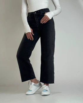 شلوار  پایین کات مشکی کد 1000197