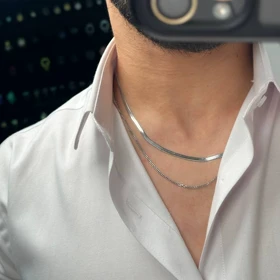 گردنبند مردانه 2لاین
