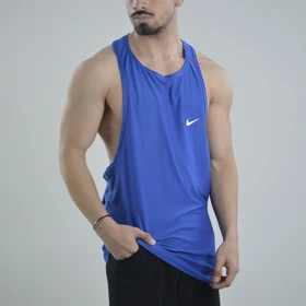 رکابی ورزشی پشت کش دار مردانه نایک مدل VHD-Dri Fit-4K0998 آبی