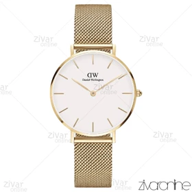 ساعت دنیل ولینگتون زنانه طلایی صفحه سفید مدیوم 103550