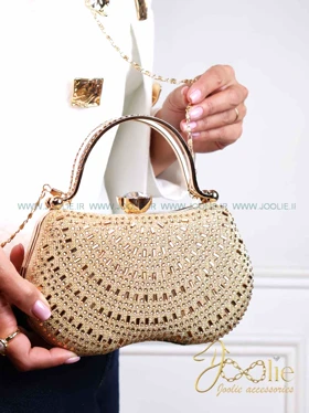 کیف زنانه مجلسی مدل زرین کد K877 (طلایی)