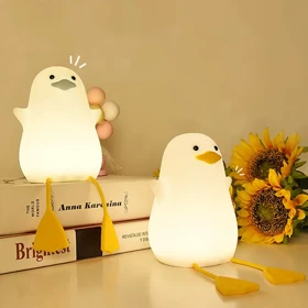 چراغ خواب کودک مدل سیلیکونی طرح اردک نشسته