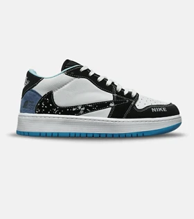 کفش کتانی مردانه و زنانه سفید مشکی آبی NIKE travis scott مدل 8316