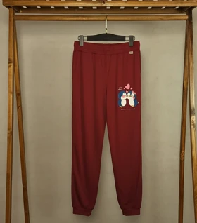 شلوار راحتی چاپ پنگوئن (KA-1-1961) (قرمز)