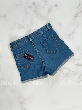 شورتک کوتاه جین پاچه پاکتی جیب روکار