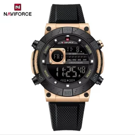 ساعت مچی مردانه نیوی فورس NF9241 مشکی بدنه رزگلد مدل m-10425