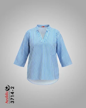 شومیز مجلسی زنانه راه راه سایز بزرگ کد 3714