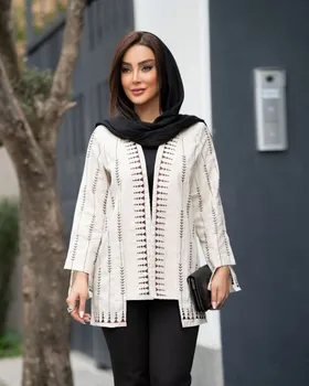 مانتو لینن گلدوزی دخترانه کد 1254