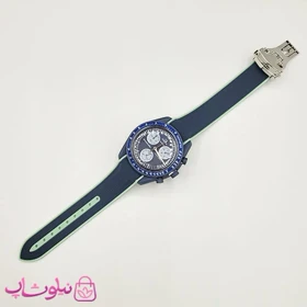 ساعت امگا سواچ moonswatch با بند رابر زنانه مردانه رنگ سرمه ای سبز کیفیت مستر کد 3750