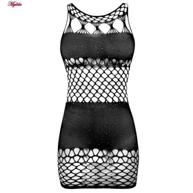 سرهمی فانتزی زنانه مدل نگین‌دار کد 4860-7174 رنگ مشکی به همراه دستکش