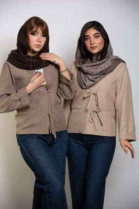 کت زنانه پاپیونی استریپ