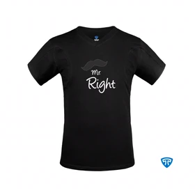 تیشرت نانو آنتی باکتریال ضدتعریق مردانه یقه هفت بسته مشکی طرح mr.Right