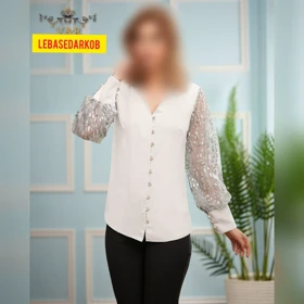 شومیز مجلسی زنانه الیزه آستین دانتل