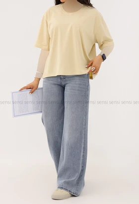 تیشرت باکسی ساده رنگی کد1005802