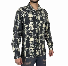 پیراهن پشمی آستین بلند مردانه طرح دار