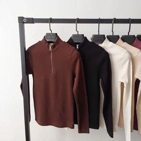 بلوز کبریتی نیم زیپ