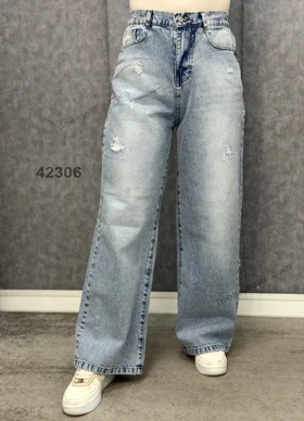 شلوار بگ آبی روشن-42306