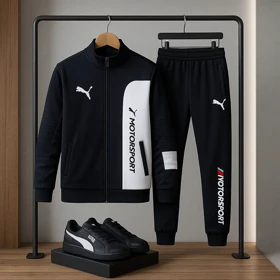 ست سویشرت شلوار مردانه مشکی مدل MotorSport