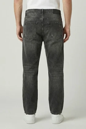 شلوار جین بگ مردانه مشکی سنگ شور با کیفیت SB142