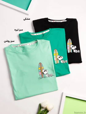 تیشرت نخ پنبه طرح اسنوپی آکو