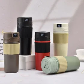 تراول ماگ دما سنج دار دور سیلیکونی