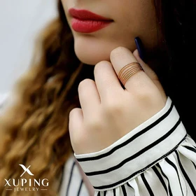 انگشتر زنانه مدل رشته‌ای طرح طلا با روکش ژوپینگ