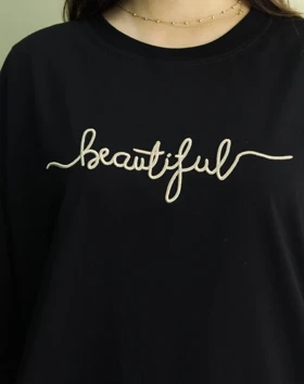 تیشرت لانگ گلدوزی Beautiful